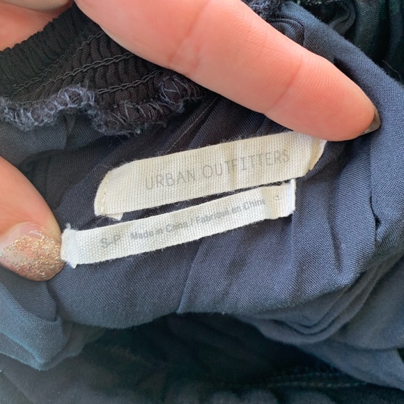 Urban Outfitters Floral Jumpsuit Wide Leg Palazzo Pants Black Green Size S - Picture 11 of 16